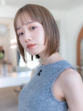 ハバナ 渋谷(HAVANA) 20代30代大人かわいい斜めバングデザインカラーシルキーベージュ