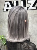 バレイヤージュホワイトグレーダブルカラーハイトーンケアカラー