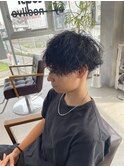 ツイストスパイラルパーマメンズツーブロック