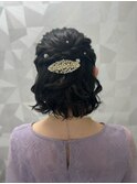 結婚式ゆるふわアレンジハーフアップ