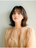 小顔ボブルフネビージュ30代40代ショート14