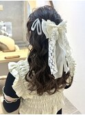 パーティー2次会ヘアセット推し活ハーフアップ