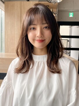 エトラ 渋谷店(etora) 小顔 前髪 レイヤーカット くびれヘア  アプリコットオレンジ"