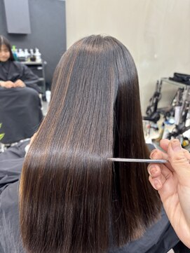 ファビ 渋谷(Fab) くびれヘア/暗めカラー/アプリコットオレンジ/縮毛矯正