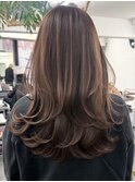 ハイライトバレイヤージュダブルカラーレイヤーカット20代30代