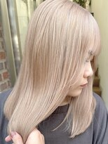 サンク 原宿 表参道(cinq)&nbsp;ヘーゼルベージュピンクベージュホワイトベージュ長めボブ韓国