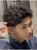 アクティブショート短髪パーマスパイキーパーマメンズショート