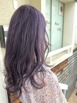 ヘアー アレス(hair ales)&nbsp;グレーパープルカラー　ブリーチカラー　オルチャンヘア