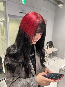 ヴァイス 渋谷店(VAICE) レッド×ブラックデザインカラー/エクステ/モード