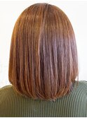 20代30代40代髪質改善カラーレッドブラウン艶感ロブヘアー