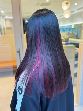 シュク 高円寺(SYUK) 加藤【高円寺】インナーカラー/ピンクバイオレット/サラ艶ロング