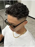 極道パーマ/平巻きパーマ/スパイラルパーマ/オールバック