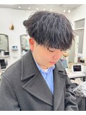 ひし形メンズ刈り上げマッシュ