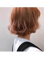 トレパルッキエーレサカイ(tre parrucchiere sakai)&nbsp;20代30代/ふんわりパーマ/オレンジカラー/ミディアムスタイル