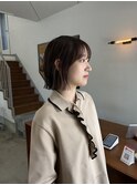 ラベンダーブラウン×ボブ