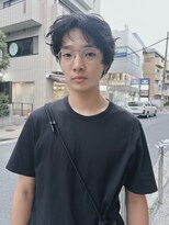 メゾンアクア 表参道(Maison ACQUA)&nbsp;=メンズボブ/フェザーパーマ／MEN’S HAIR/ブルーブラック