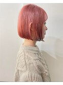 【ビビッドピンク×ボブ】艶発色の主役カラー