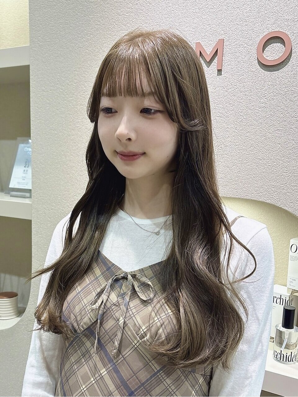 ピンクベージュ/ブリーチなし/表参道/女性美容師