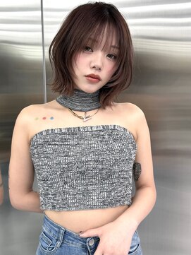 アイヴァン(AIVAN) レイヤーボブ/顔周りレイヤー/ブラウンレッドカラーi