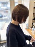 顎ラインミニボブ×イエベ春×ブルベ夏×ベージュカラー