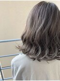 【Zina札幌】フリンジウェーブ前髪大人かわいいアイスベージュ