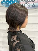 小顔効果◎レイヤー大人カジュアルスタイル