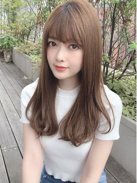 シルクレイ 吉祥寺店(Silk-lei) 大人かわいいフェザーバング艶ロングマロンベージュ吉祥寺30代