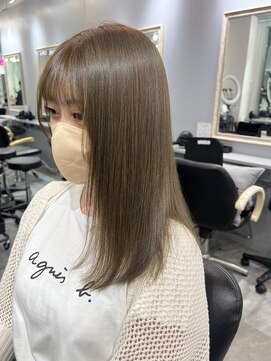 アソビセカンド 原宿(ASOBI 2nd) 透け感オリーブベージュ　20代/30代/ブリーチなし