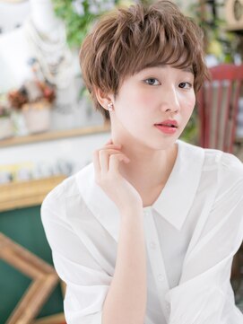 カバーヘア ブリス 戸田公園西口店(COVER HAIR bliss) 外国人風マッシュパーマオン眉ショートh2戸田公園20代30代40代