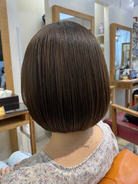 ラゴム 池袋(LAGOM) 切りっぱなしボブ/美髪/ピンクブラウン[池袋/髪質改善]