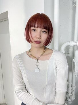 レコ 渋谷(LECO) ハイトーンレッドボブ