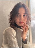 大人可愛い大人美人くすみカラーアッシュグレーベージュ