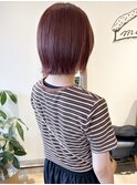 【早坂駆留】顎下ボブ×ブリーチ無し艶感ピンクブラウンカラー