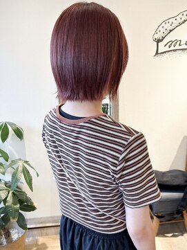 メルト 吉祥寺(melt) 【早坂駆留】顎下ボブ×ブリーチ無し艶感ピンクブラウンカラー