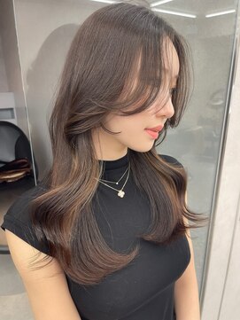 ロンド マーレ 天神大名店(Lond mare) 韓国ヘア　ロングヘア　レイヤーカット　前髪カット　くびれ巻き