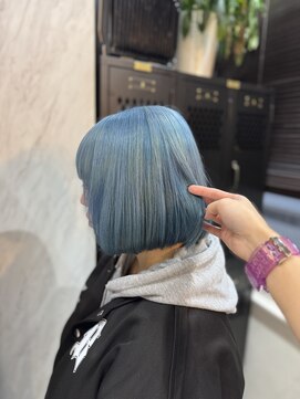 ヴァイス 渋谷店(VAICE) ボブ/ダブルカラー/マリンブルー