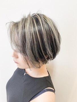 ライフ 星田店(Lyfe) ショートボブ似合わせカット_コントラストハイライト_163