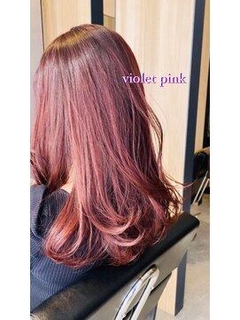 アン たまプラーザ(un) 重ためのミディアム+バイオレットピンク【髪質改善オージュア】