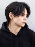 センターパートウルフ無造作ショートソフトツイストパーマ渋谷