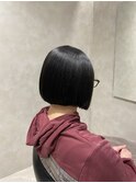 前下がりボブ×ブルーブラック