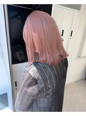 イメチェン/ホワイトブロンド/外ハネボブ/美髪/渋谷