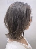 #レイヤーボブ#くびれヘア#グレージュカラー