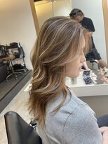 ブレンド 渋谷(BLend)&nbsp;ホワイトグレージュミニウルフデジタルパーマチェリーブラウン