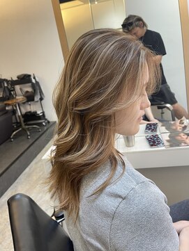 ブレンド 渋谷(BLend) ホワイトグレージュミニウルフデジタルパーマチェリーブラウン