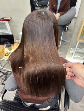 ファビ 渋谷(Fab) くびれヘア/暗めカラー/アプリコットオレンジ/縮毛矯正