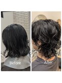 ウルフパーマBeforeAfter