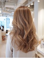 アース 上本町店(HAIR&MAKE EARTH)&nbsp;冬色ハイライト×艶髪ミルクティーベージュ30代40代ふんわり