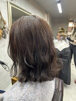 リアン(Lien) くくれるウェーブボブ×くすみアッシュ/赤味なし/透明感カラー