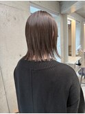斜めバング/グレージュカラー/デザインカラー/シルキーベージュ