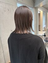 エウペ 渋谷(WEUPE)&nbsp;斜めバング/グレージュカラー/デザインカラー/シルキーベージュ